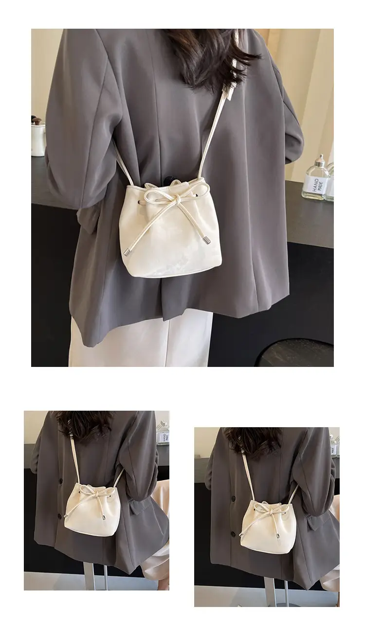 Korean Style White Bucket Bag for Women — feature 19