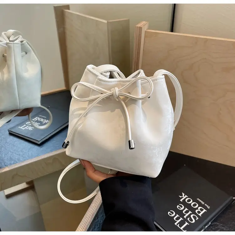 Korean Style White Bucket Bag for Women — feature 24