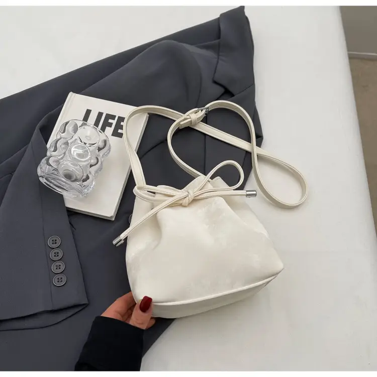 Korean Style White Bucket Bag for Women — feature 25