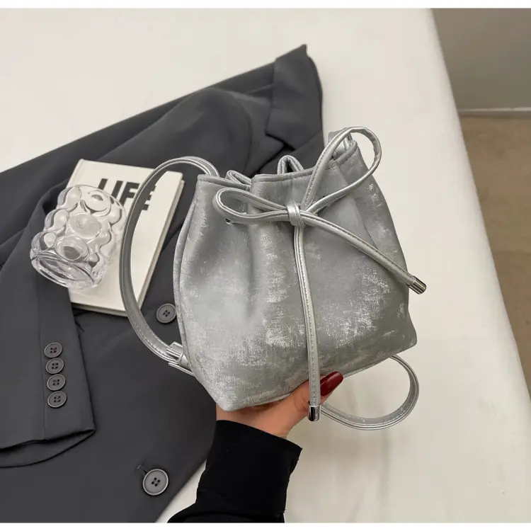Korean Style White Bucket Bag for Women — feature 33