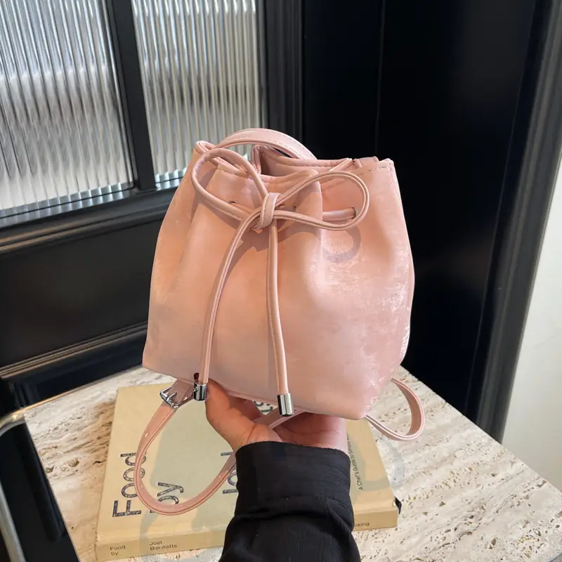Korean Style White Bucket Bag for Women