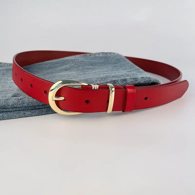 Women's Black Genuine Leather Belt with Silver Buckle - Image 12