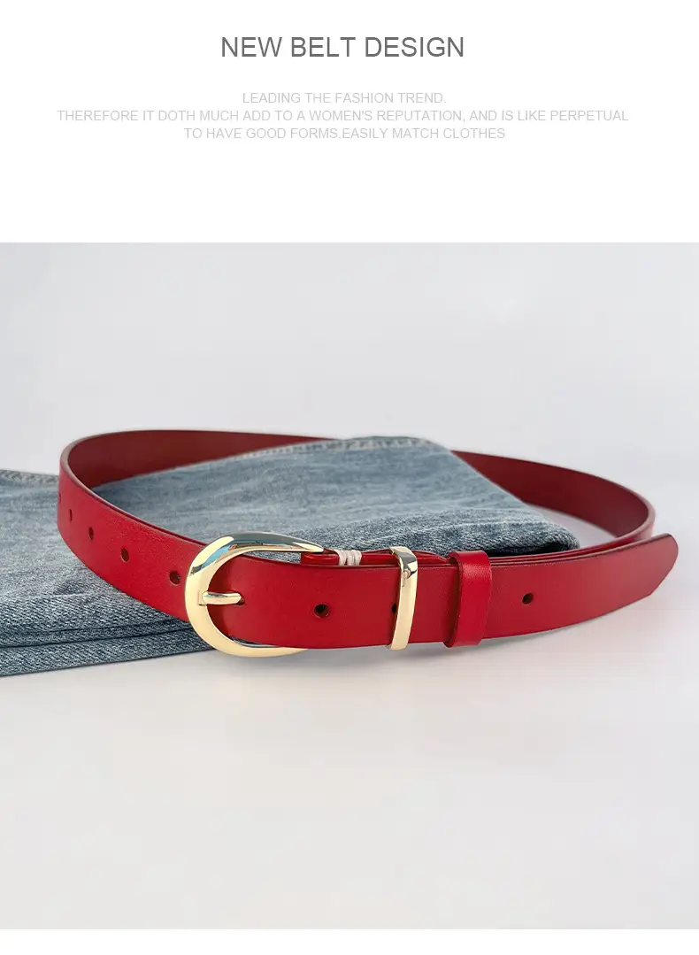 Women's Black Genuine Leather Belt with Silver Buckle β feature 11