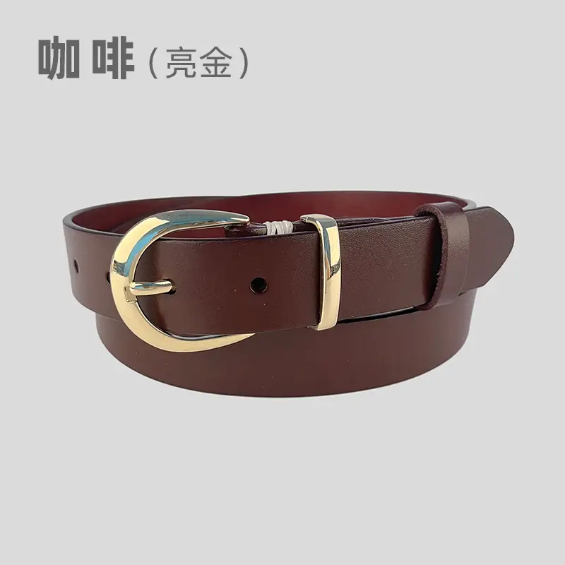 Women's Black Genuine Leather Belt with Silver Buckle - Image 4