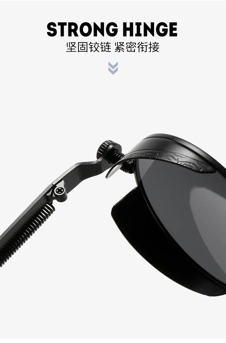 Steampunk Metal Sunglasses White Frame — feature 5