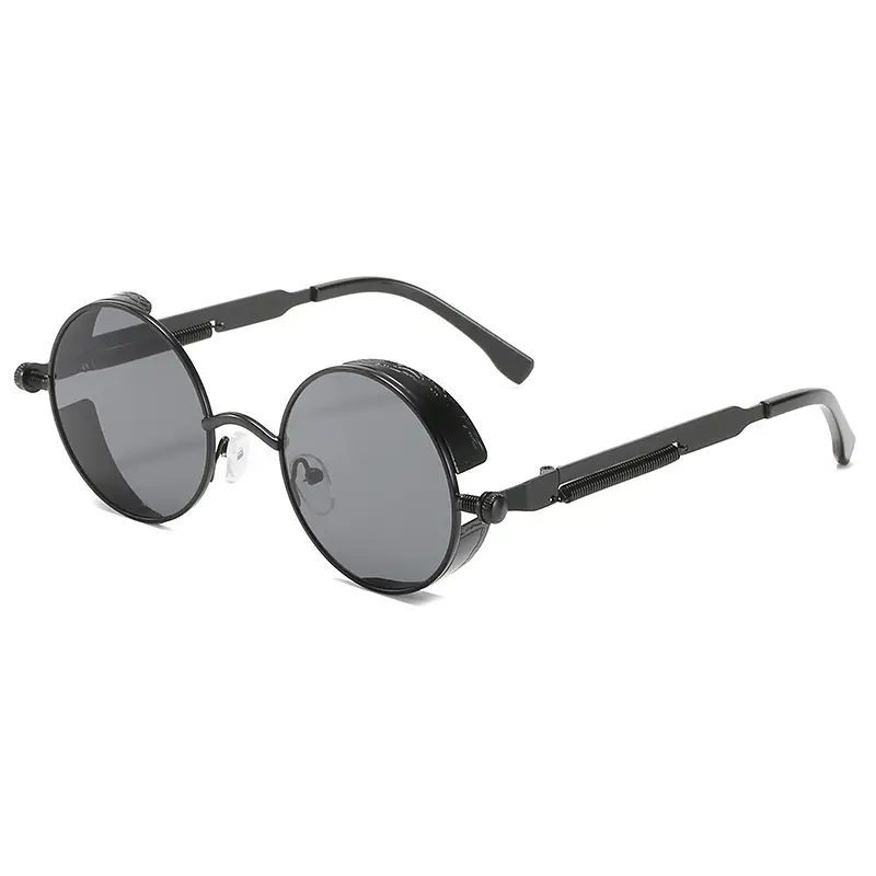 Steampunk Metal Sunglasses White Frame - Image 1