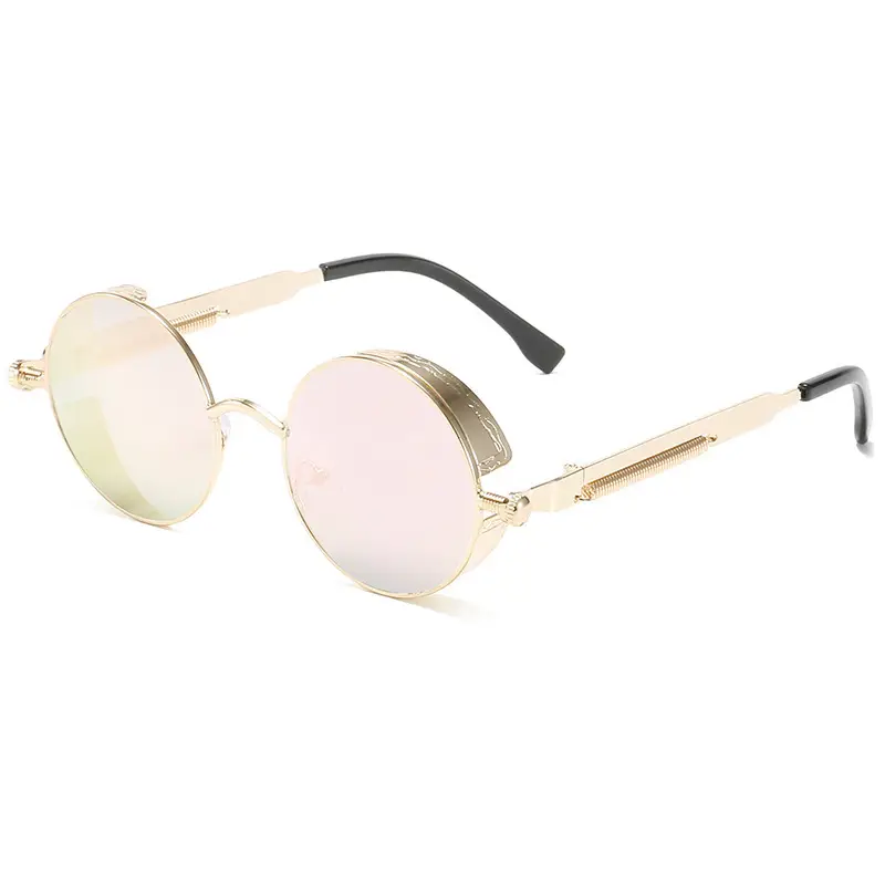 Steampunk Metal Sunglasses White Frame - Image 3