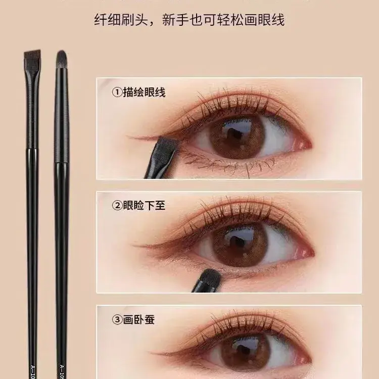 10-Piece Eyeshadow & Eyeliner Brushes Set for Makeup Blending - Image 3