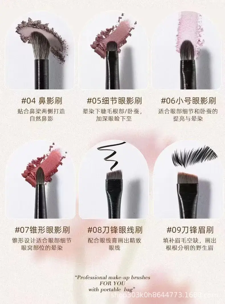 10-Piece Eyeshadow & Eyeliner Brushes Set for Makeup Blending — feature 3
