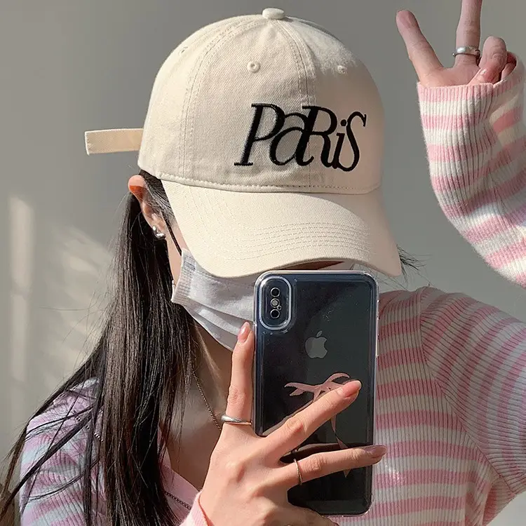 Black Paris-themed Baseball Cap for Women