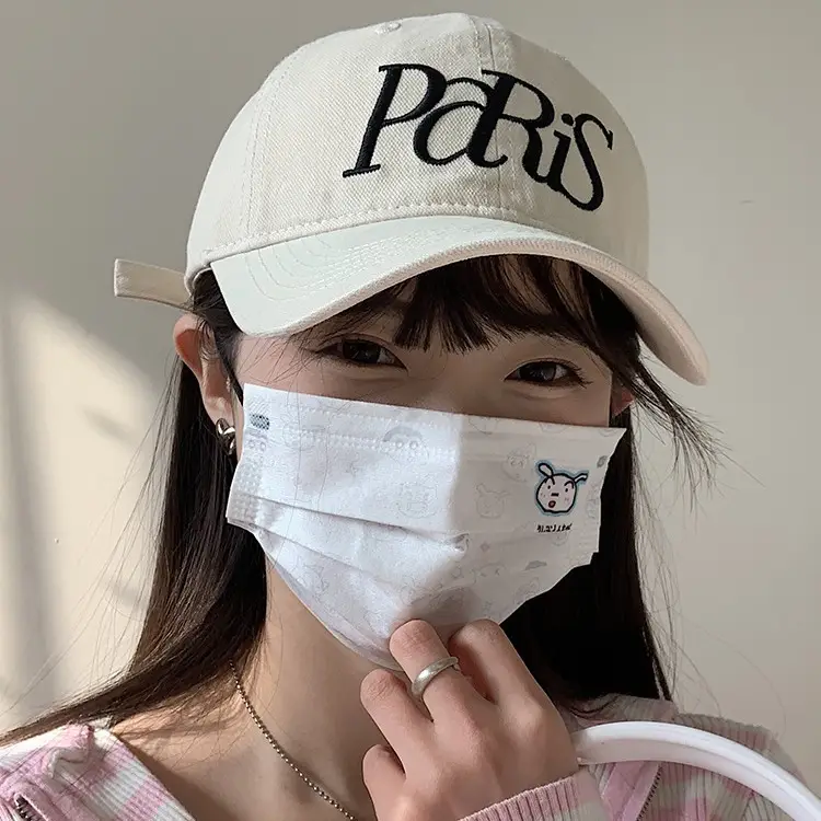 Black Paris-themed Baseball Cap for Women