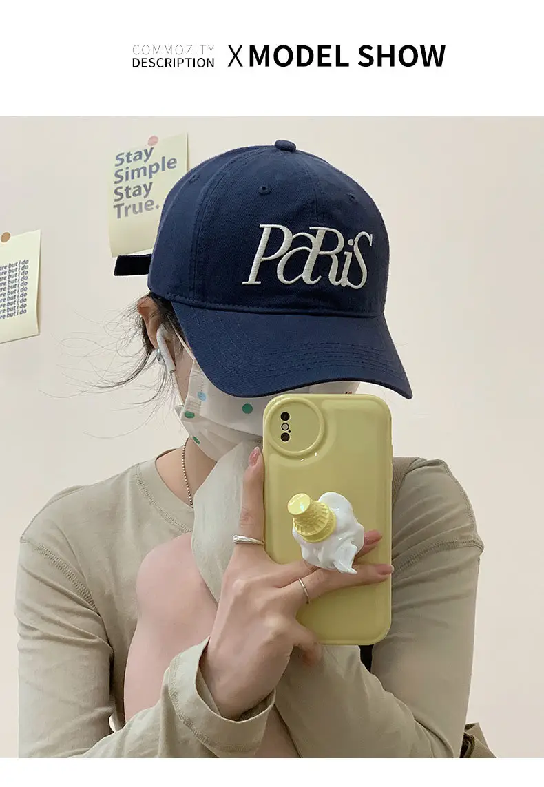 Black Paris-themed Baseball Cap for Women — feature 7