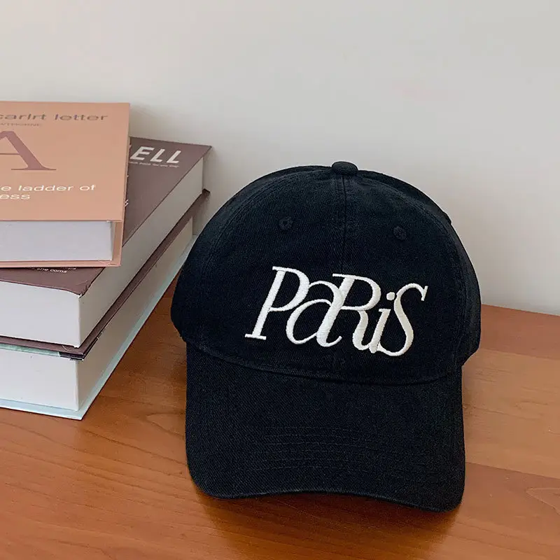 Black Paris-themed Baseball Cap for Women