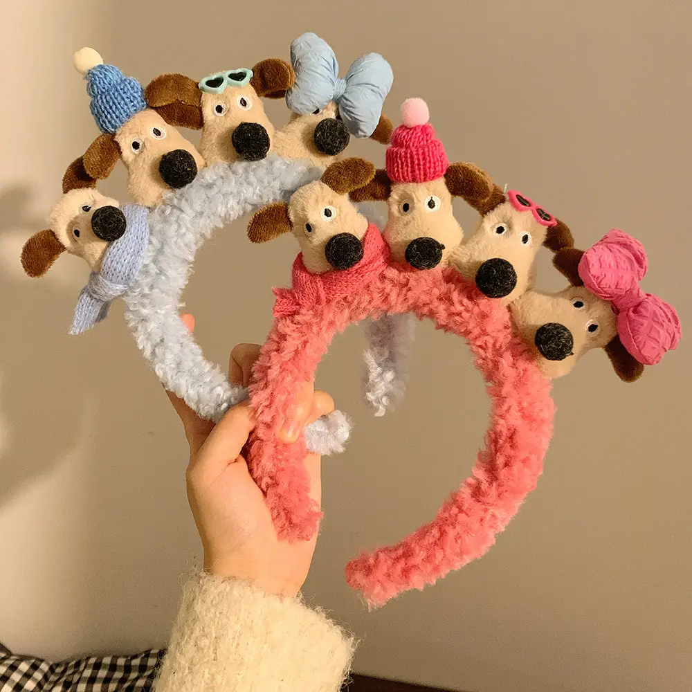 Plush Cartoon Dog Hair Hoop for Girls Women - Image 4
