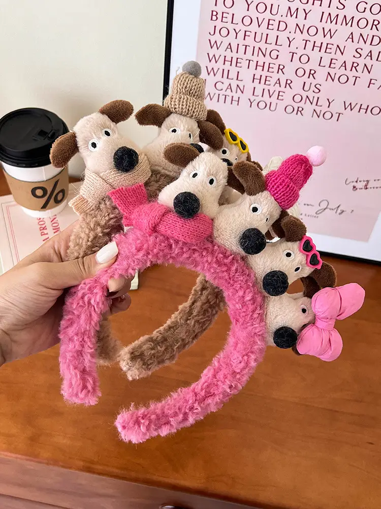 Plush Cartoon Dog Hair Hoop for Girls Women — feature 10