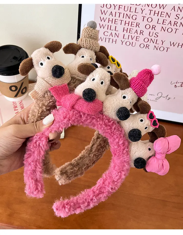 Plush Cartoon Dog Hair Hoop for Girls Women — feature 4
