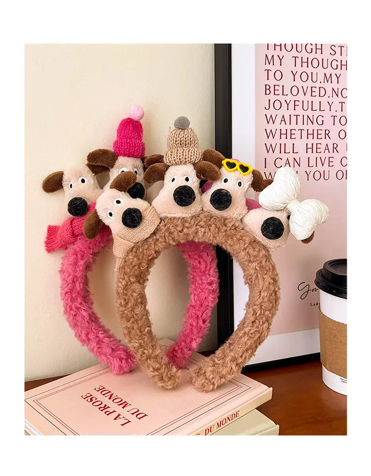 Plush Cartoon Dog Hair Hoop for Girls Women — feature 5