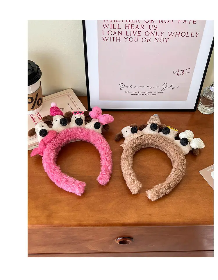 Plush Cartoon Dog Hair Hoop for Girls Women — feature 8