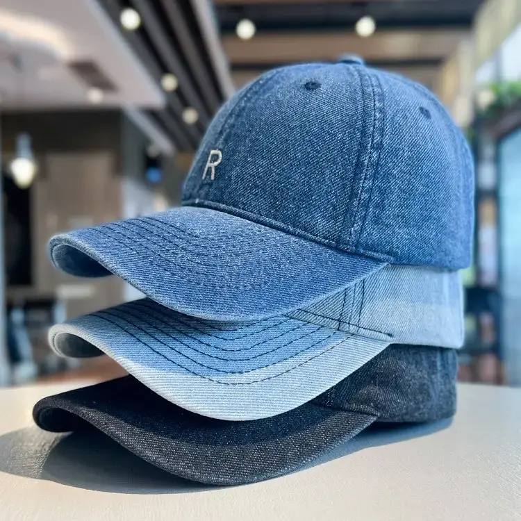 Women's Blue Cotton Cowboy Cap with R Logo - Image 4