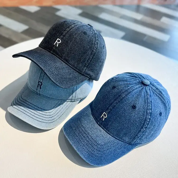 Women's Blue Cotton Cowboy Cap with R Logo - Image 6