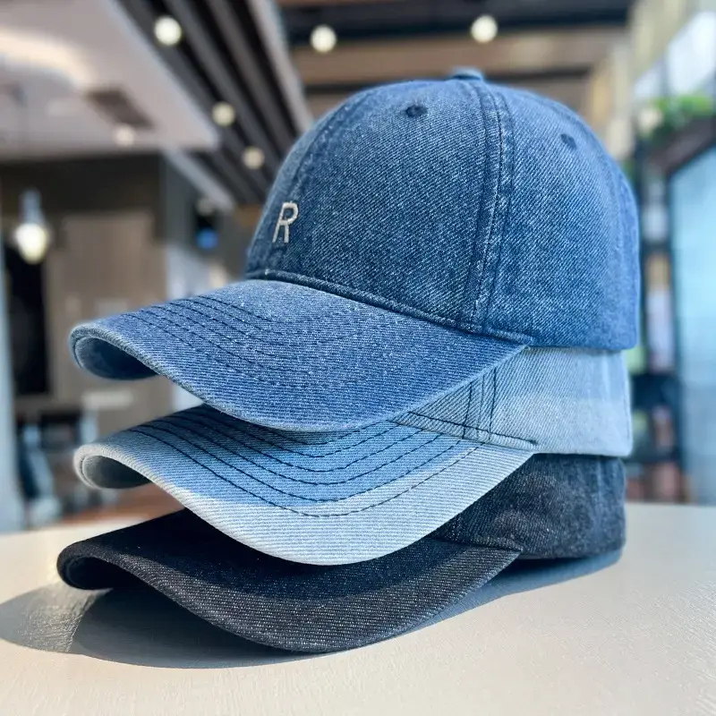 Women's Blue Cotton Cowboy Cap with R Logo — feature 1