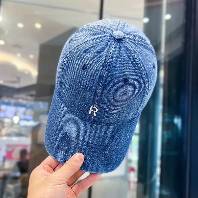 Women's Blue Cotton Cowboy Cap with R Logo — feature 10