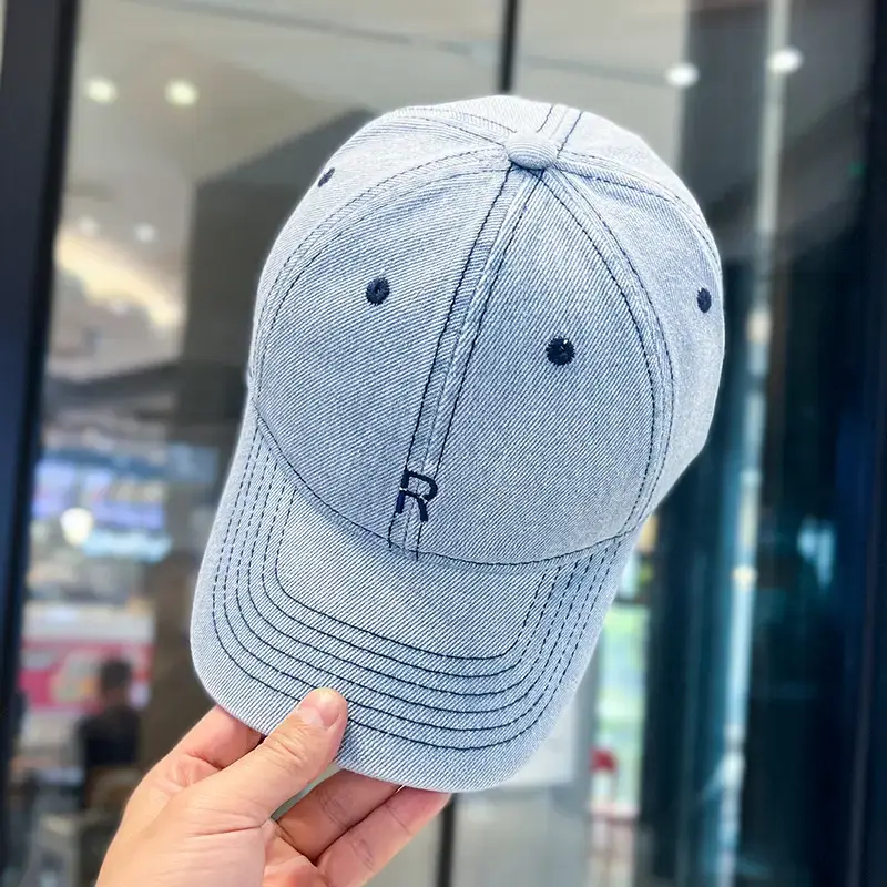 Women's Blue Cotton Cowboy Cap with R Logo — feature 11
