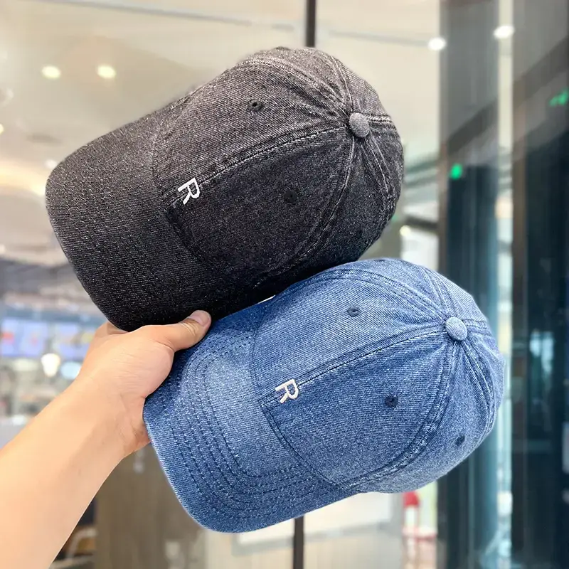 Women's Blue Cotton Cowboy Cap with R Logo — feature 3
