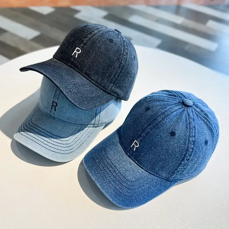 Women's Blue Cotton Cowboy Cap with R Logo — feature 4