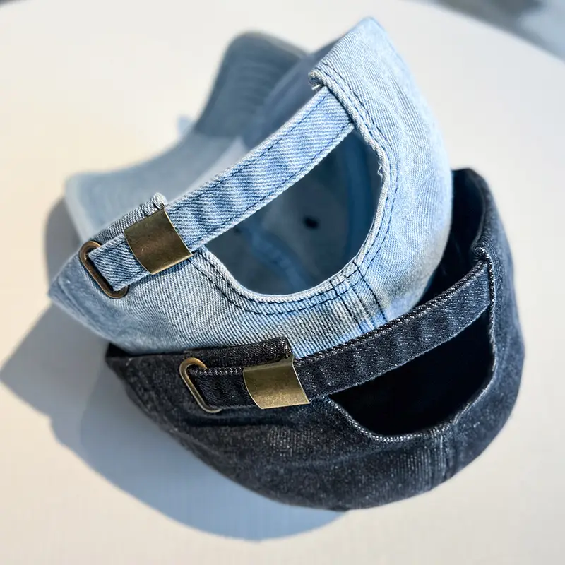 Vintage Denim Baseball Cap with White 'W' Logo — feature 7