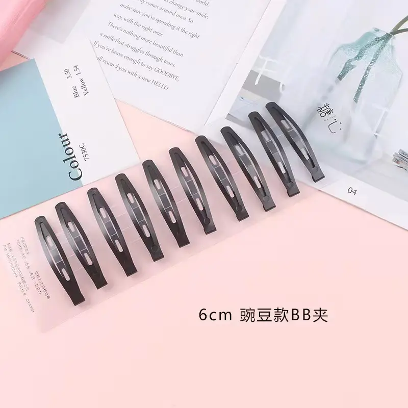 Korean Black Matte Hair Clip for Women 6cm - Image 3