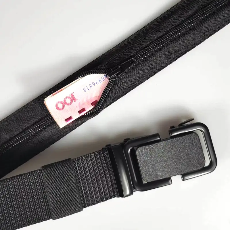 Men's Black Tactical Hidden Wallet Belt with Automatic Buckle — feature 5