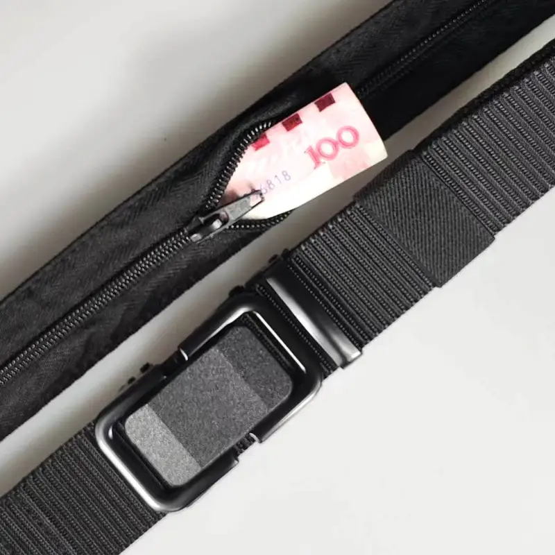 Men's Black Tactical Hidden Wallet Belt with Automatic Buckle — feature 6