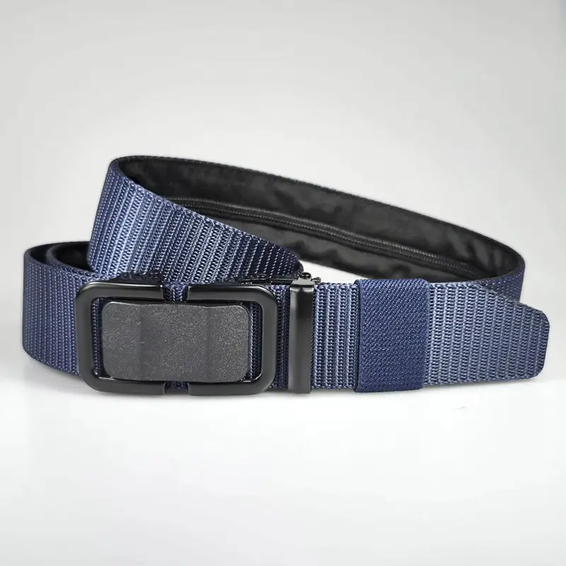 Men's Black Tactical Hidden Wallet Belt with Automatic Buckle - Image 4