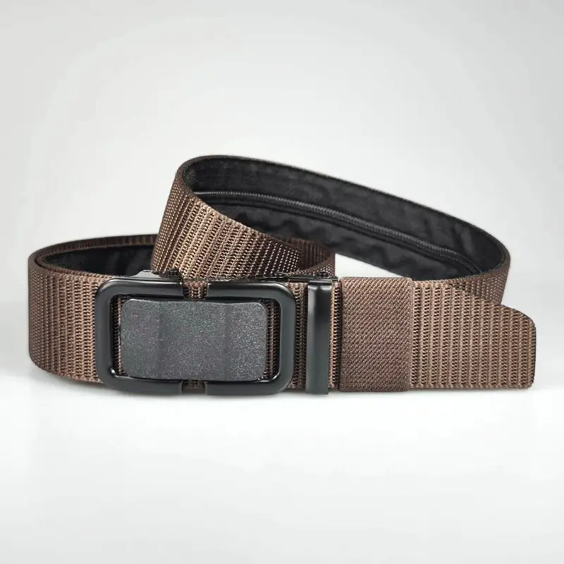 Men's Black Tactical Hidden Wallet Belt with Automatic Buckle - Image 6