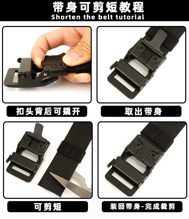Men's Navy Blue Tactical Belt 3.8" Military Grade — feature 17