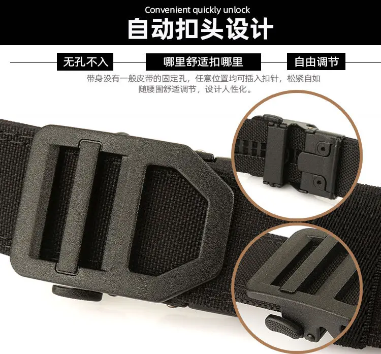 Men's Navy Blue Tactical Belt 3.8" Military Grade — feature 4