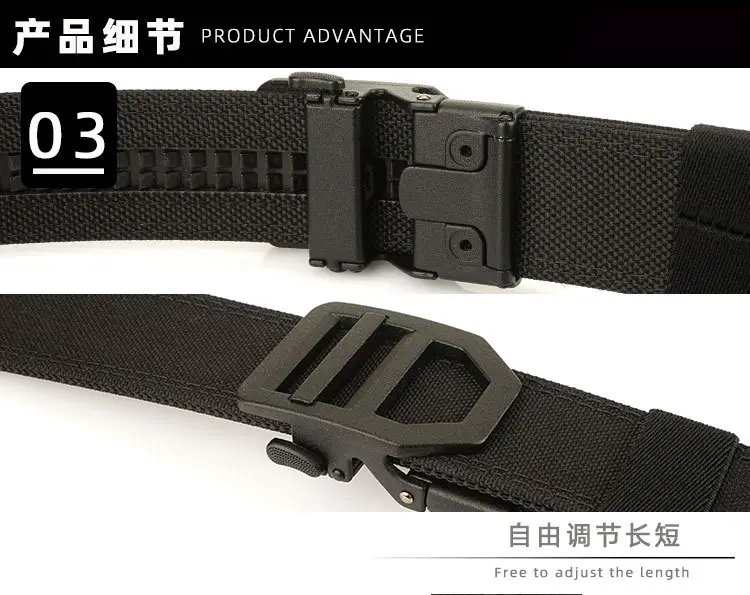 Men's Navy Blue Tactical Belt 3.8" Military Grade — feature 9