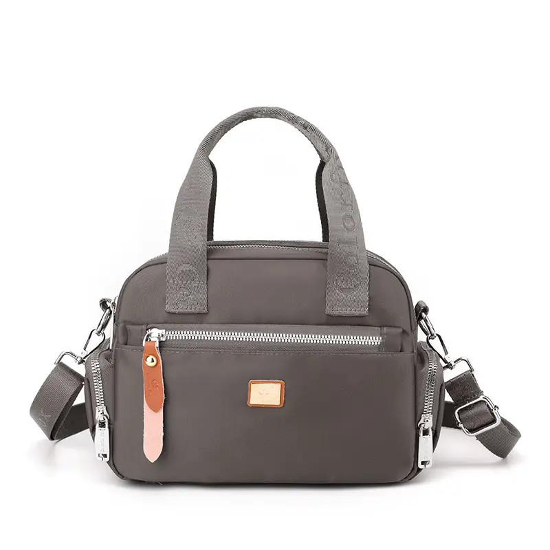 Women's Multi-Layer Shoulder Bag Pink Gold Zip - Image 4