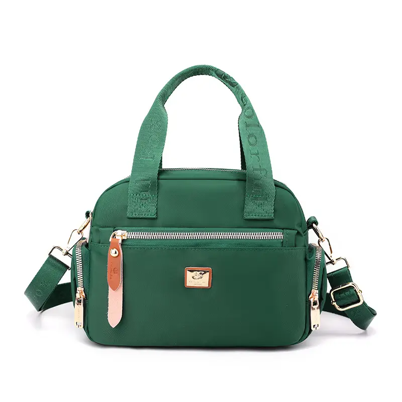 Women's Multi-Layer Shoulder Bag Pink Gold Zip - Image 6