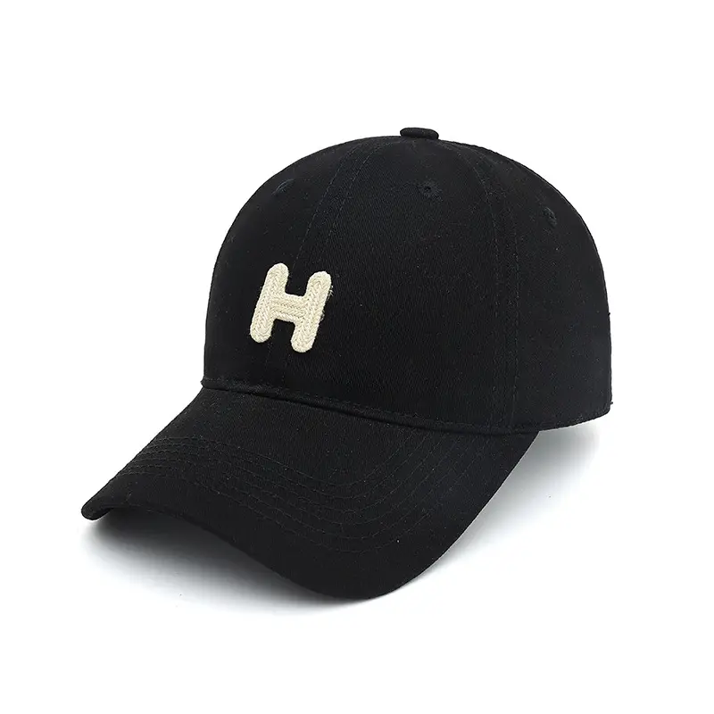 Women's Black H Embroidered Baseball Cap - Image 5