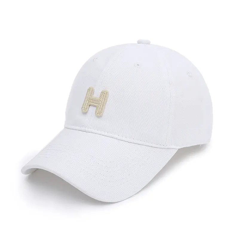 Women's Black H Embroidered Baseball Cap - Image 6