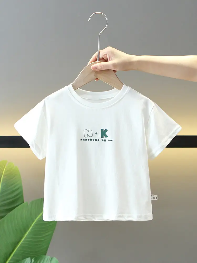 Kids White Graphic T-Shirt Summer Casual Top - Image 5