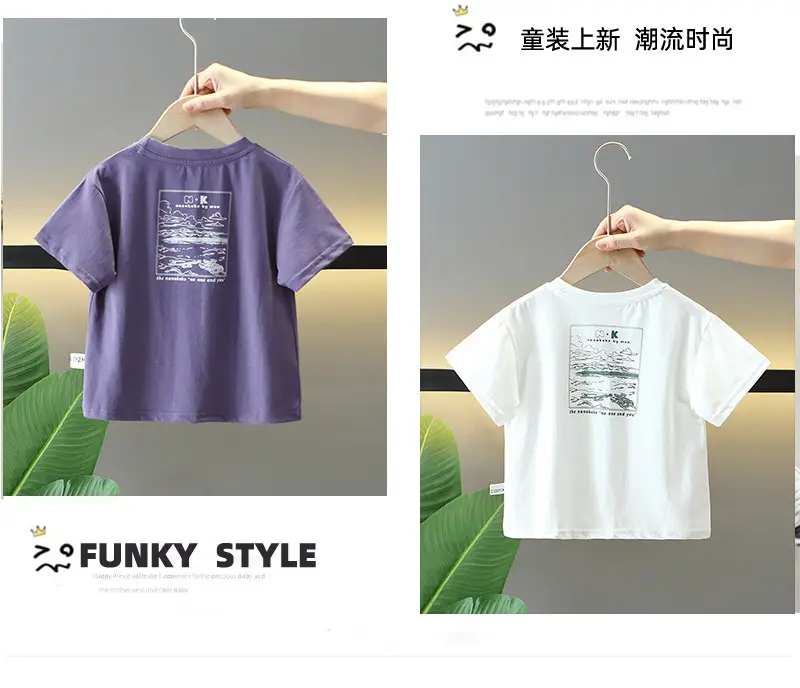 Kids White Graphic T-Shirt Summer Casual Top — feature 5