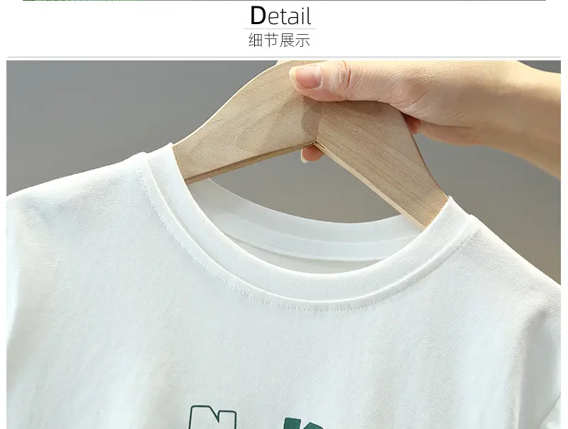 Kids White Graphic T-Shirt Summer Casual Top — feature 8