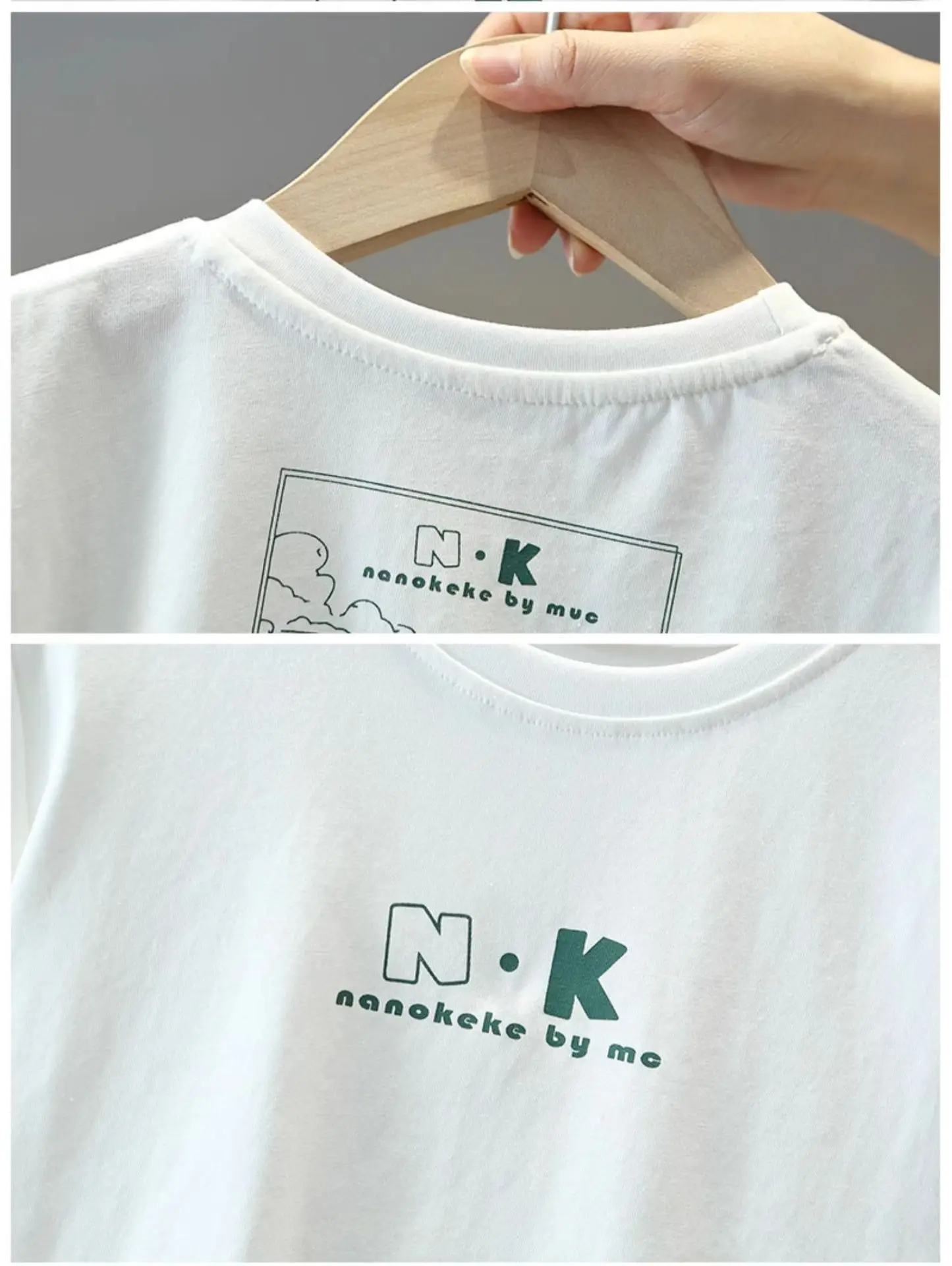 Kids White Graphic T-Shirt Summer Casual Top — feature 9