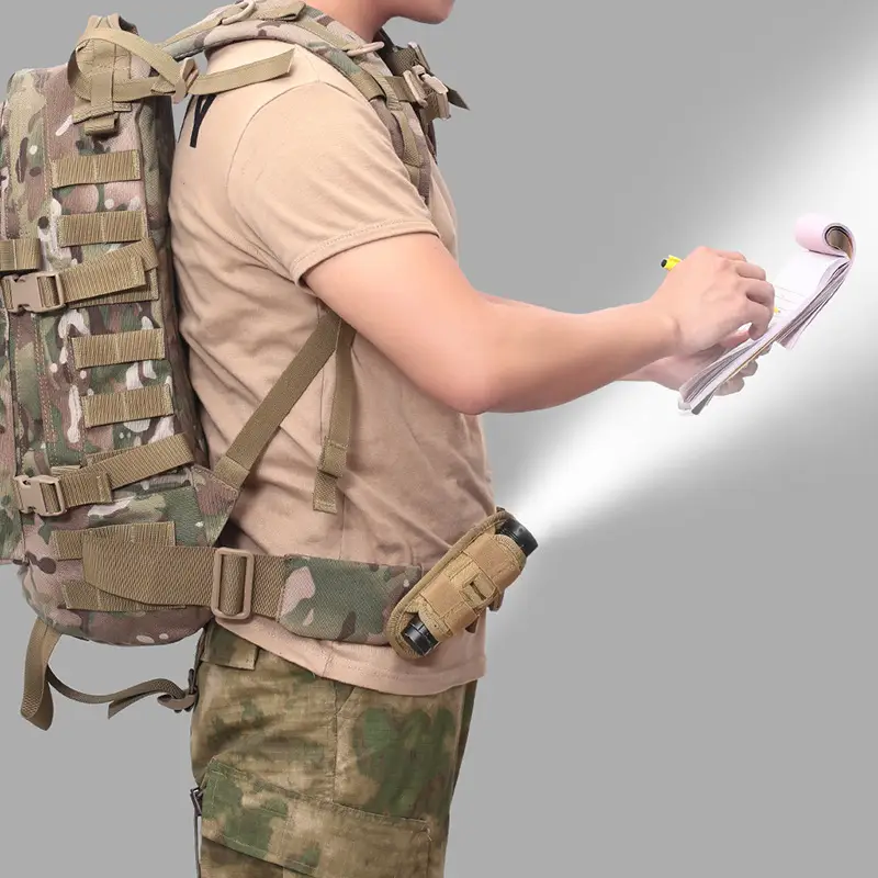 Tactical Waist Cover Flashlight 360 Rotating Black