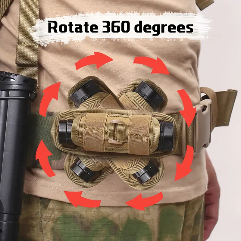 Tactical Waist Cover Flashlight 360 Rotating Black — feature 2