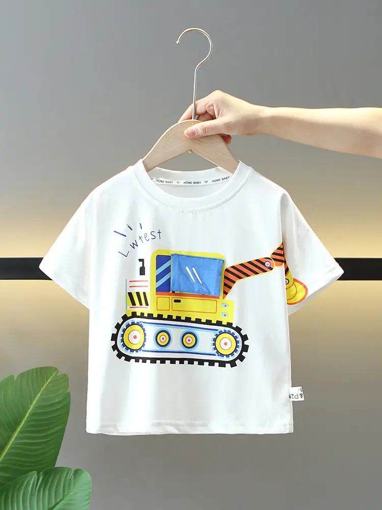 5129 Boys T-Shirt White 2026 Summer Style - Image 2