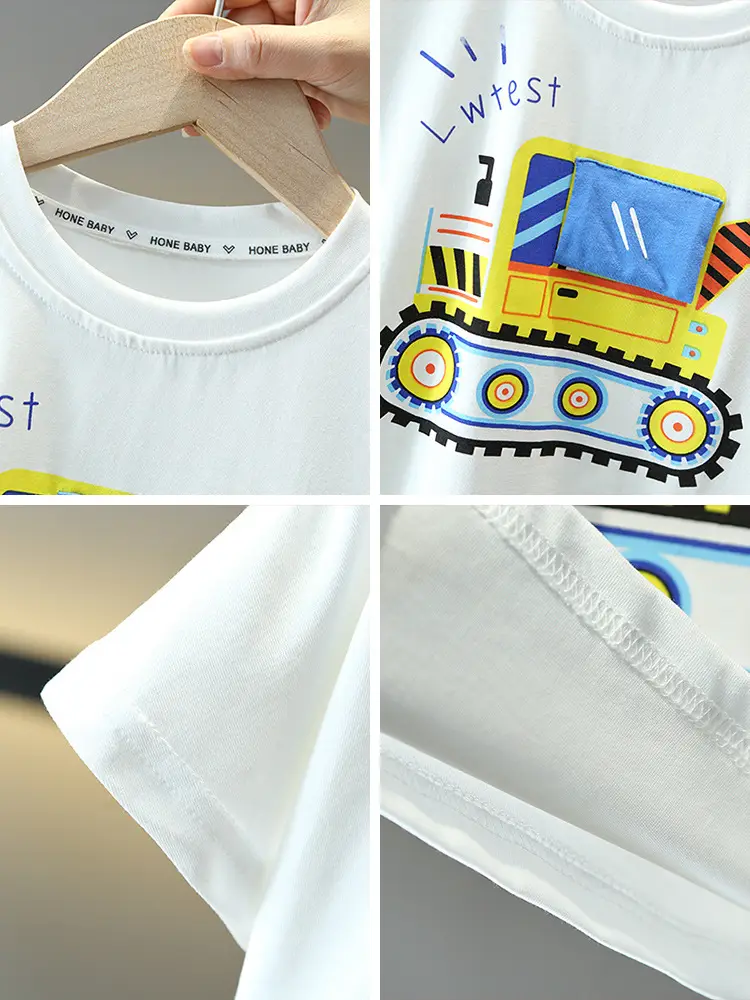 5129 Boys T-Shirt White 2026 Summer Style - Image 4